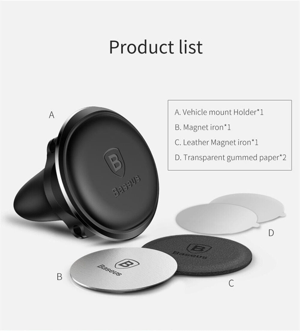 Genuine Baseus Car Mount Phone Holder Air Vent Magnetic Dock Phone GPS Stand AU