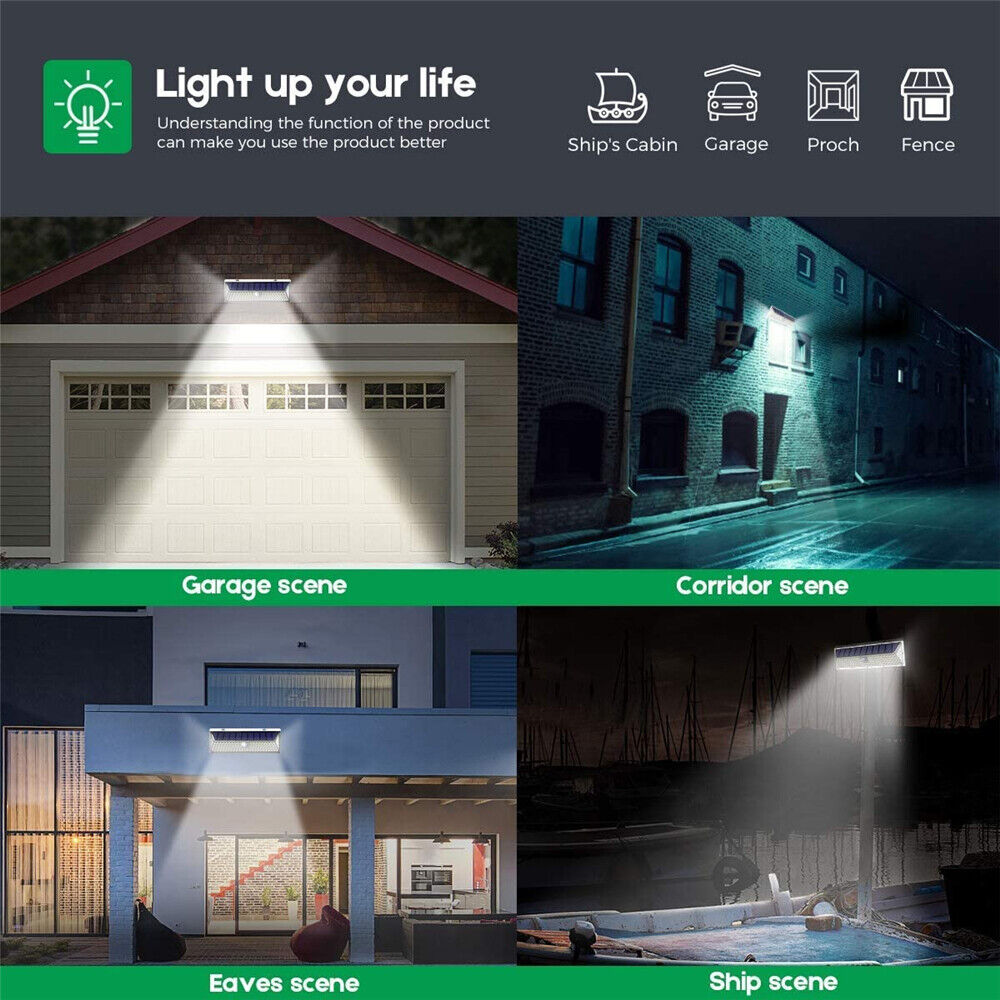 180LED Solar Power Motion Sensor Light Outdoor Security Garden Waterproof Lamp