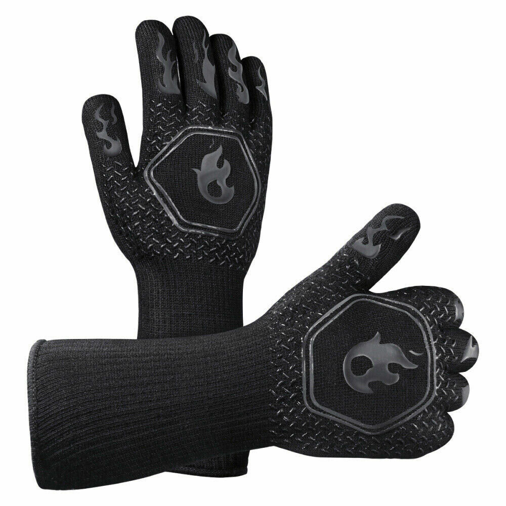 2x Heat Proof Resistant Oven BBQ Gloves Kitchen Cooking Silicone Mitt