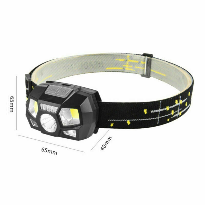 LED Head Torch Headlight COB Camping Headlamp USB Rechargeable Flashlight Lamp