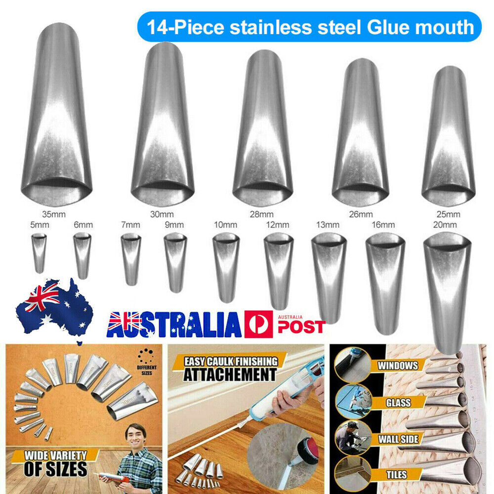 14/17/19PCS Caulking Tool Scraper Nozzles Spatulas Filler Spreader Sealant