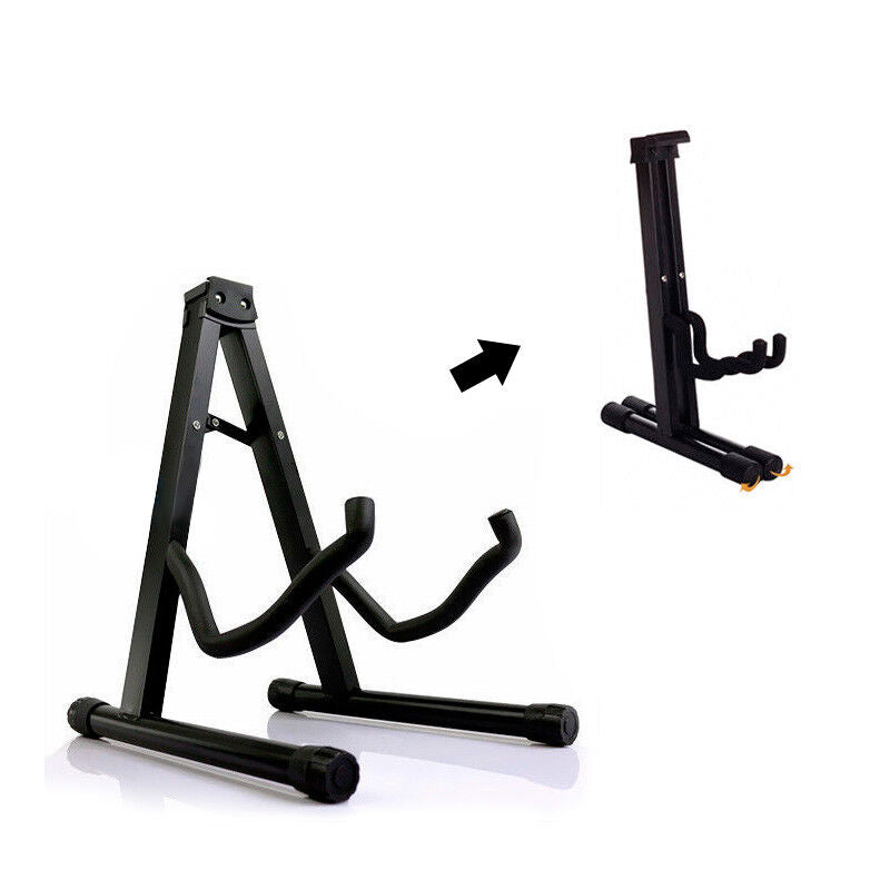 Folding Guitar Stand Floor Rack Electric Acoustic Bass Gig Holder AU