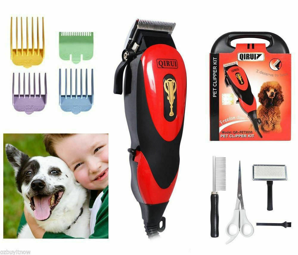 Cat Animal Hair Grooming Trimmer Electric Dog Pet Clipper Kit Blade Comb Set