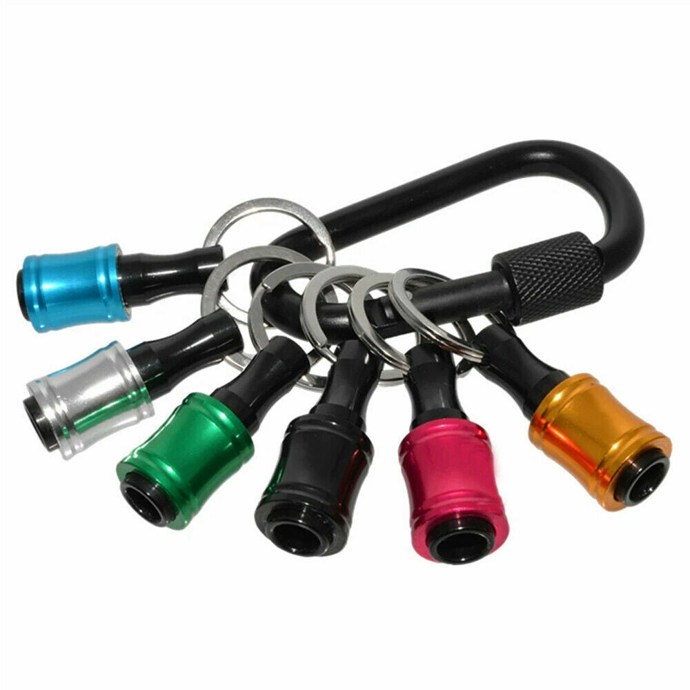 Hex Shank Screwdriver Bit Holder Extension Bar Tough Keychain Driver Keyring 6Pc