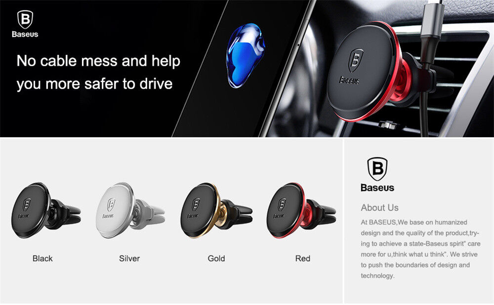 Baseus Universal Phone Air Vent Holder Car Magnetic Mount Stand Wire Holder Dock