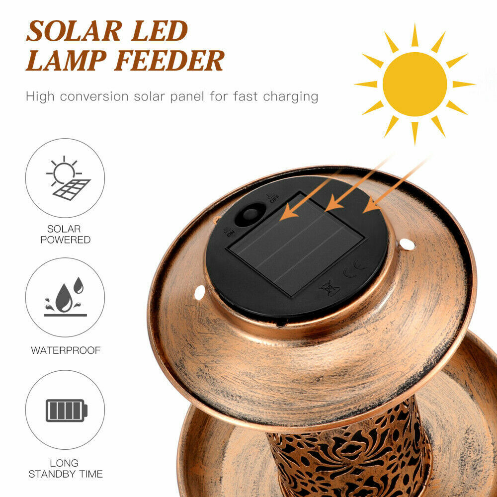 Solar Powered Bird Feeder Light Hanging Outdoor Solar Lamp Solar Garden Light