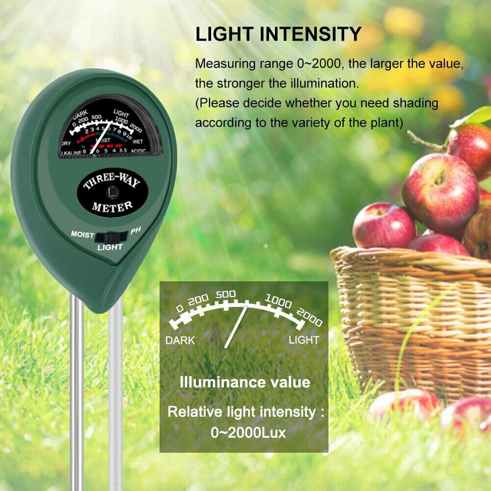 3 in 1 Soil PH Tester Water Moisture Test Meter Kit For Garden Plant Testing