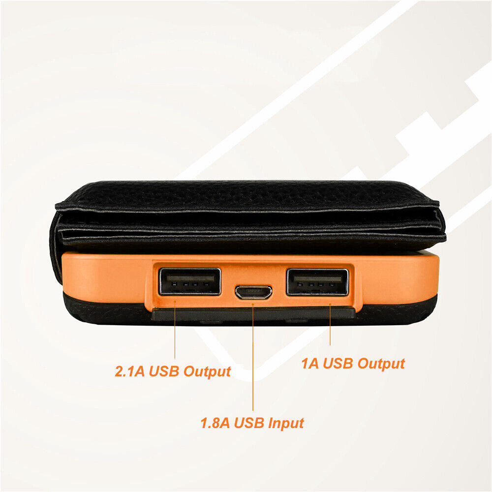 Waterproof Portable Solar Charger Dual USB External Battery Power Bank 300000mAh