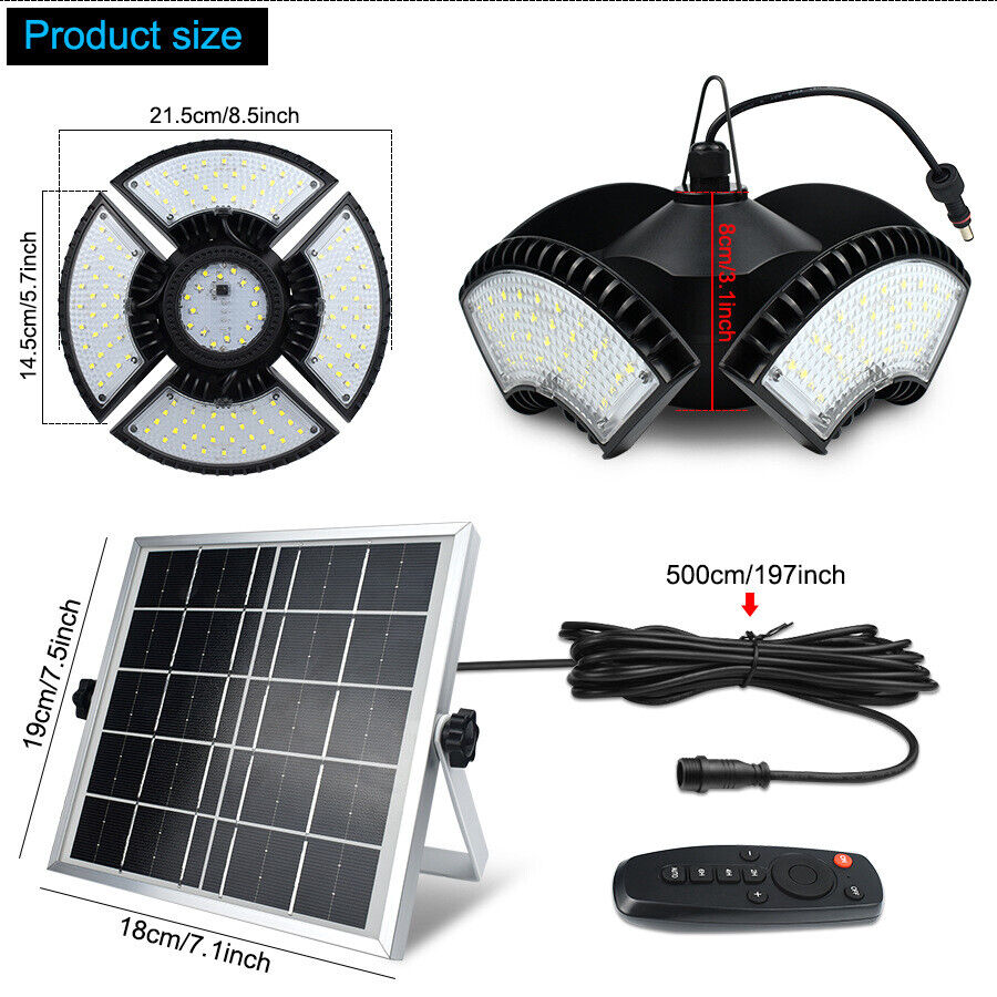 136 LED Solar Light Indoor Outdoor Hanging Pendant Garden Yard Tent Shed Lamp AU