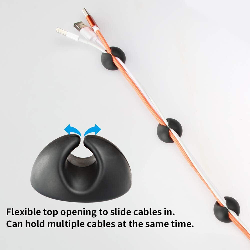 6 PCS Cable Clips Management Holder Cord Wire Line Organizer Self-Adhesive AU