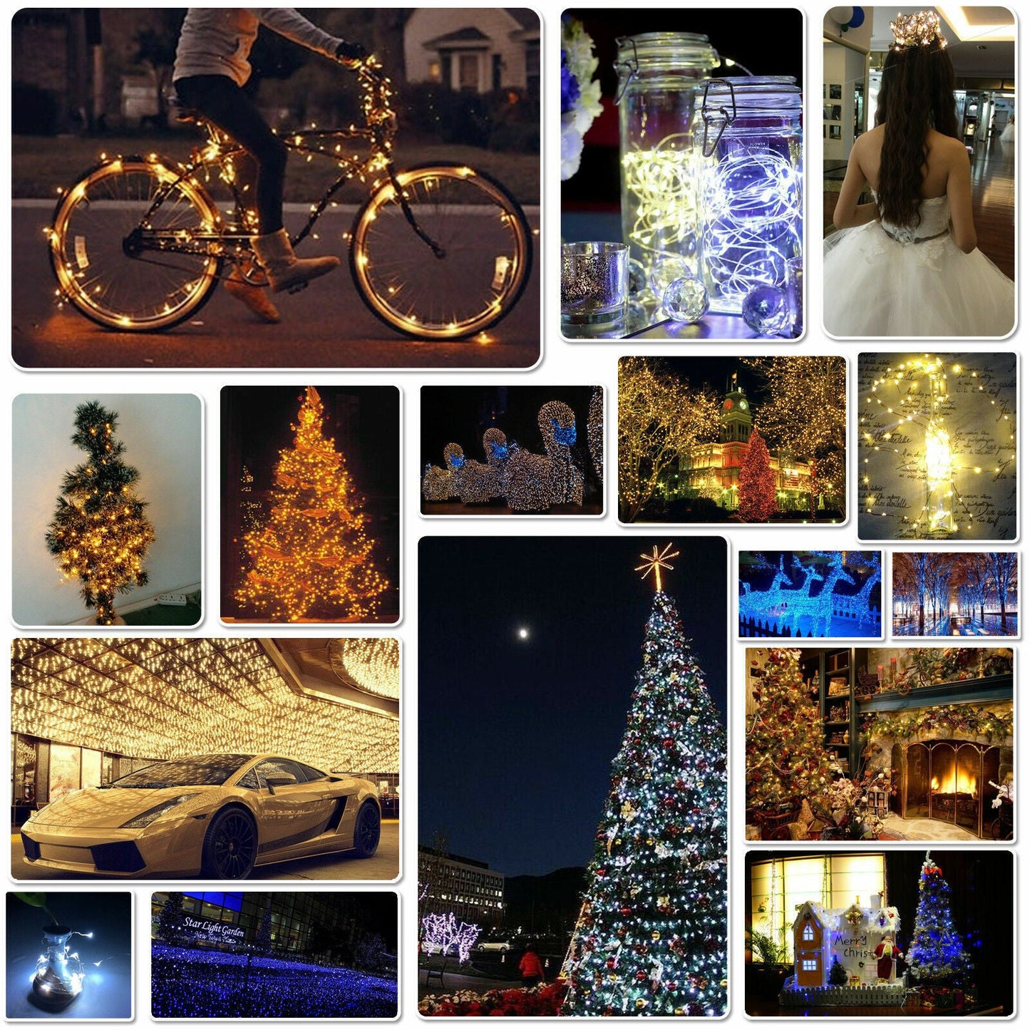 2M 20LED Battery Powered String Fairy Lights Copper Wire Waterproof Xmas Decor (Cool White)