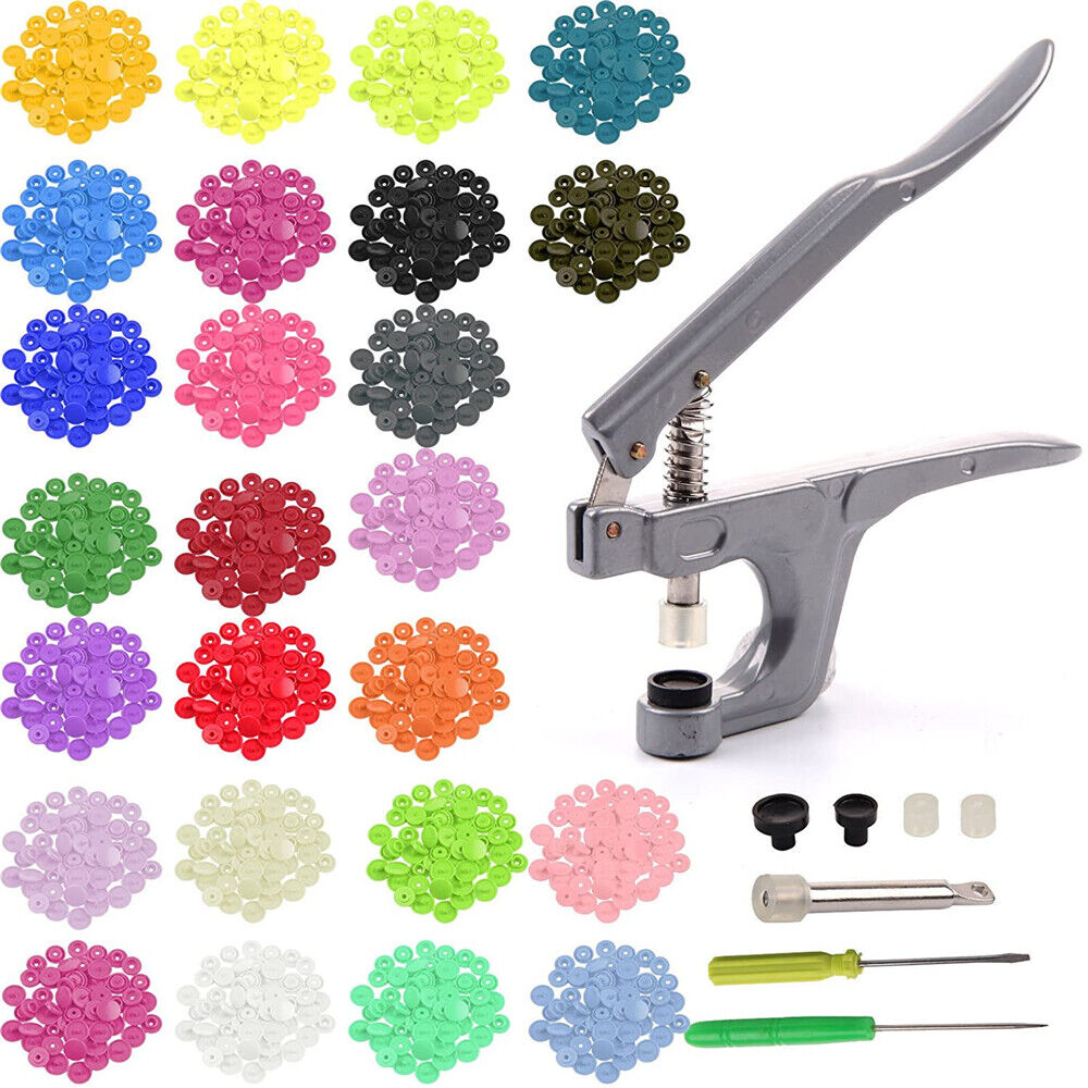 T5 KAM Plastic Snaps Fastener Buttons Press Stud Size 20 Poppers Plier Kits Set