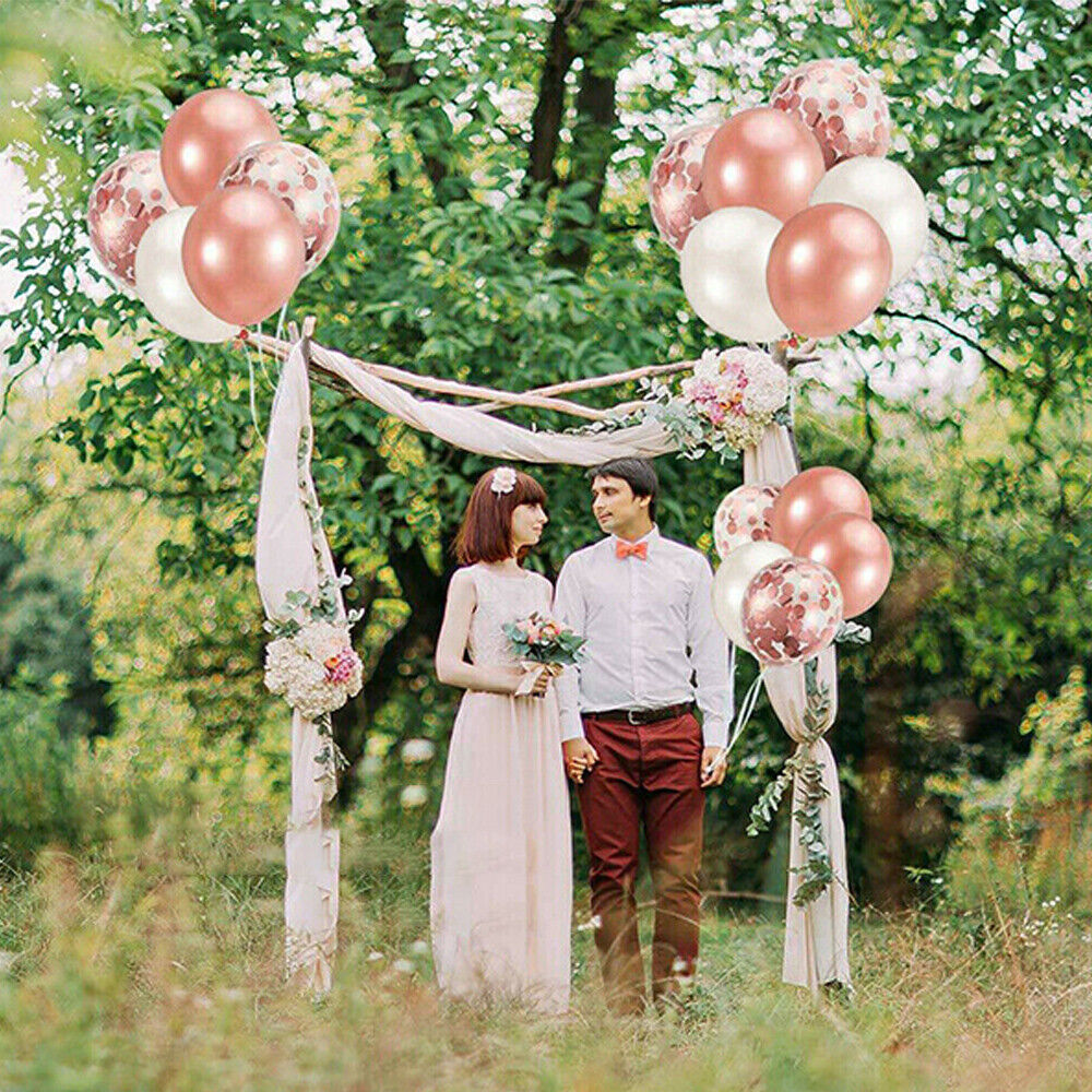 AU 20pcs Rose Gold Confetti Balloons For Birthday Marriage Party Decoration GIFT