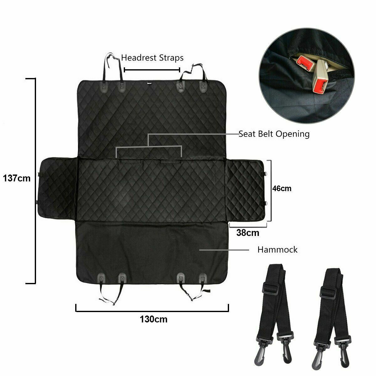 Premium Pet Back Car Seat Cover Nonslip Waterproof Dog Cat Hammock Protector Mat