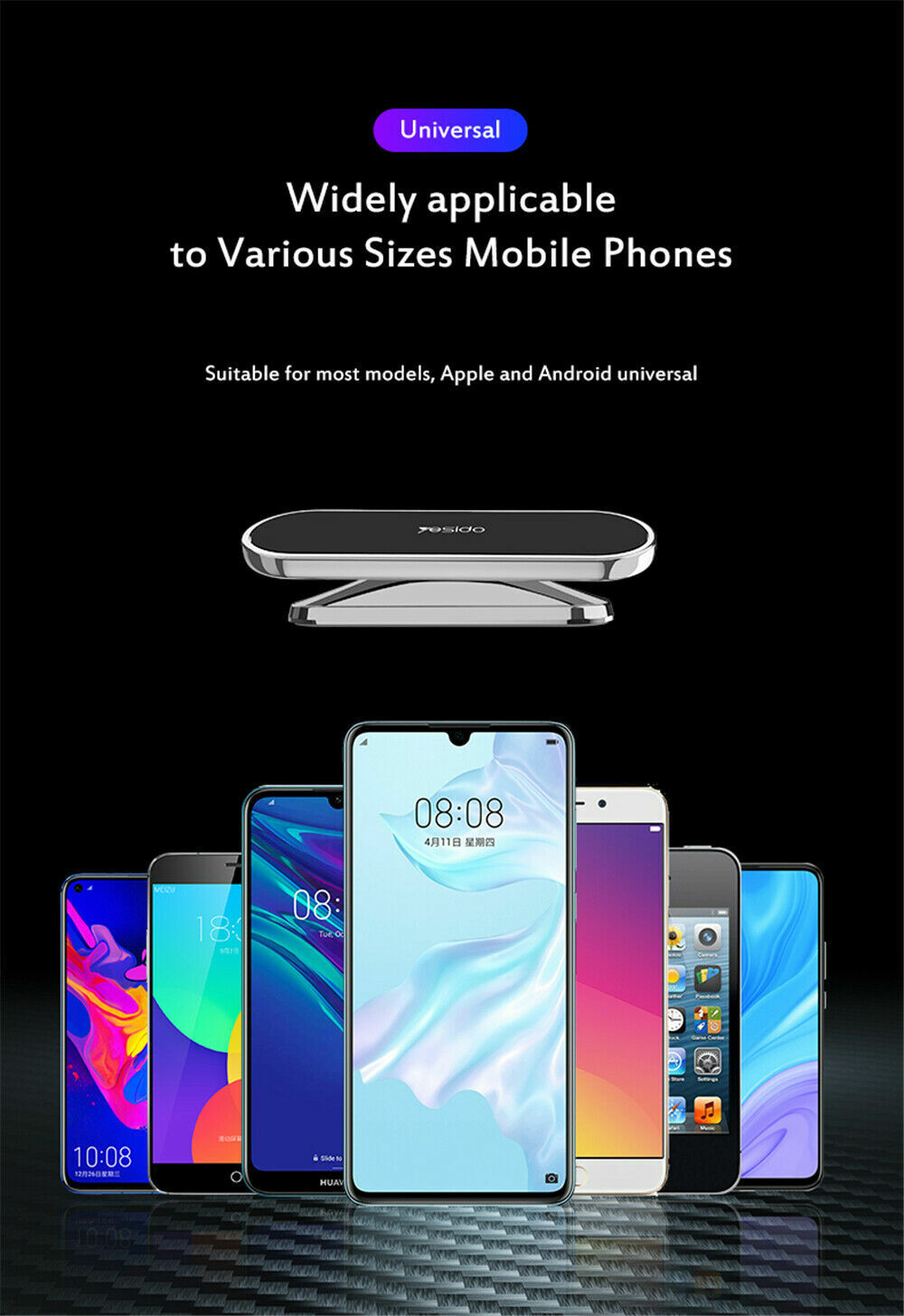 360¡ã Rotate Universal Magnetic Car Mount Dash Phone Holder for iPhone Galaxy GPS