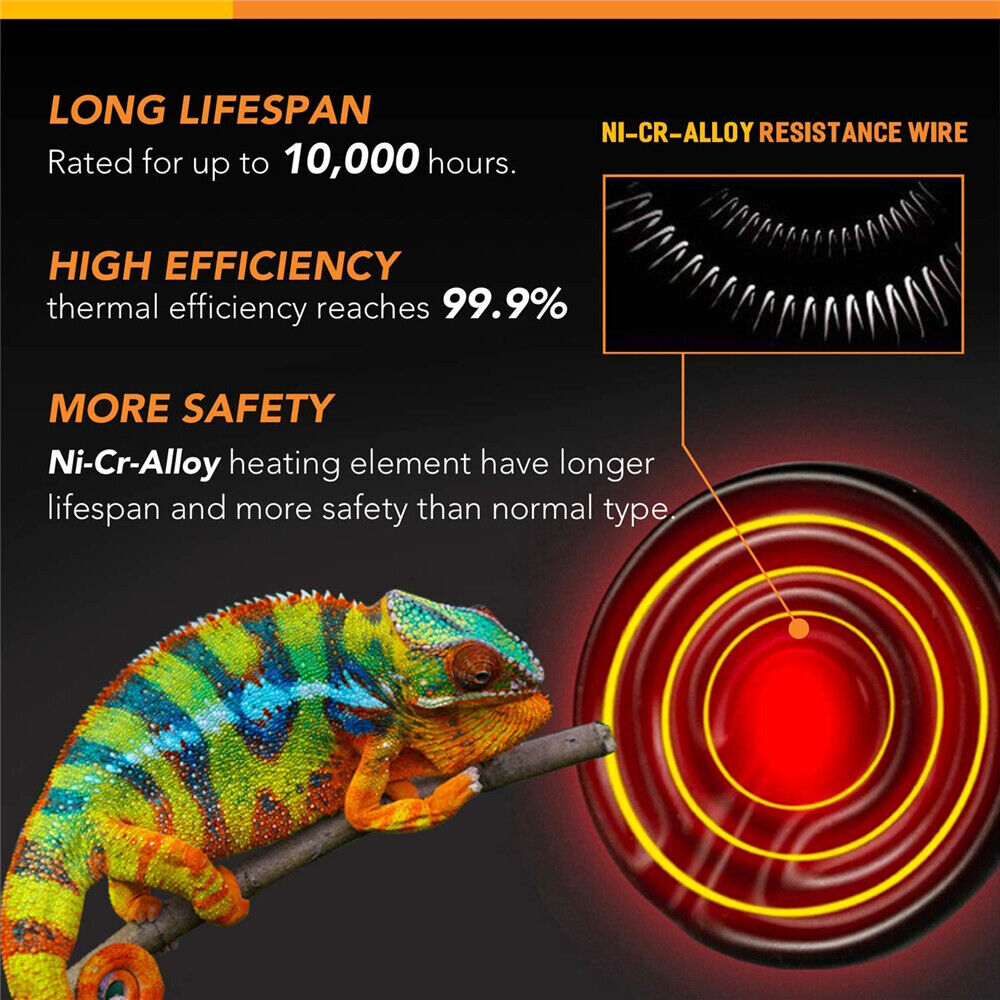 Infrared Ceramic Heat Lamp Bulb Reptile Pet Chicken Snake Brooder Home Incubator