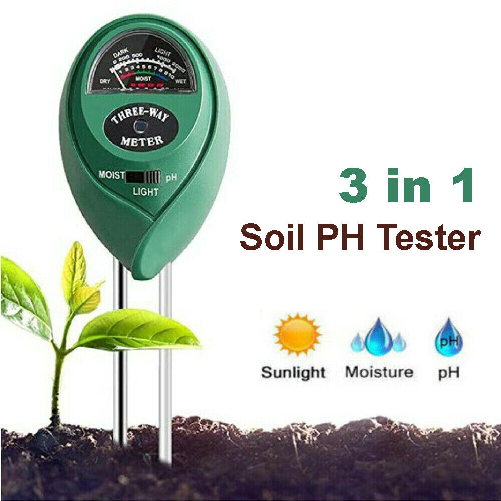 3 in 1 Soil PH Tester Water Moisture Test Meter Kit For Garden Plant Testing