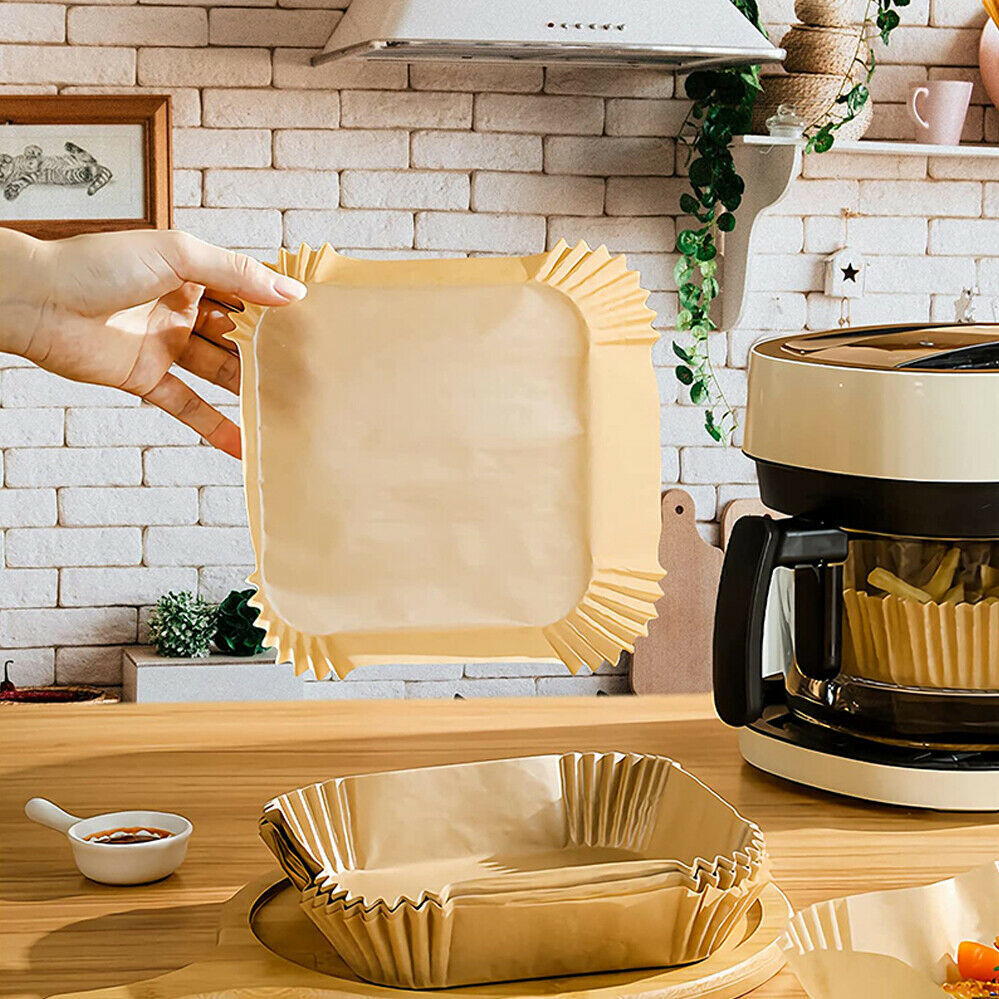 50Pcs Disposable Square Air Fryer Paper Liner Non-Stick Baking Paper Liners