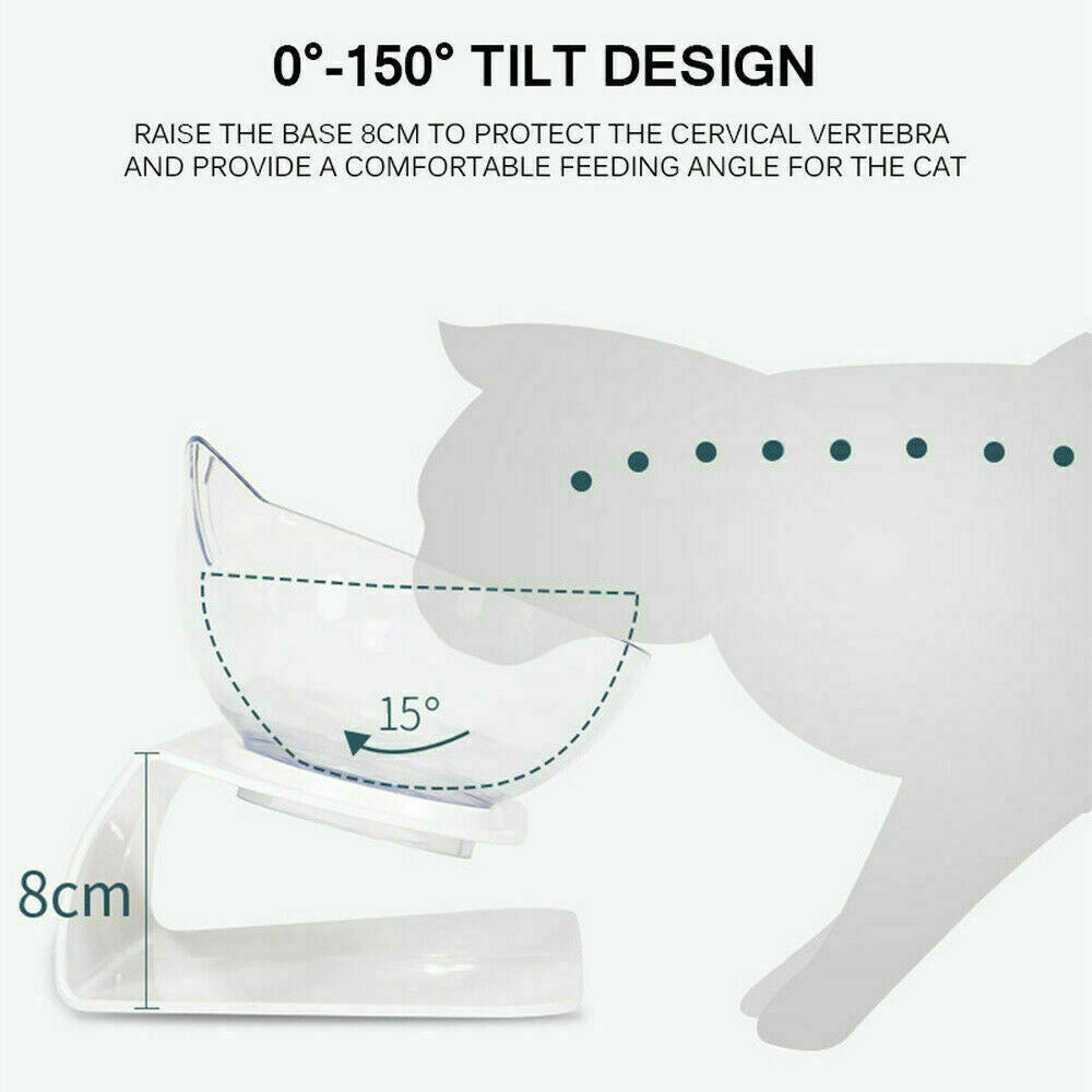 Double Elevated Cat Dog Pet Bowl Feeder Food Water Raised Lifted Stand Bowls