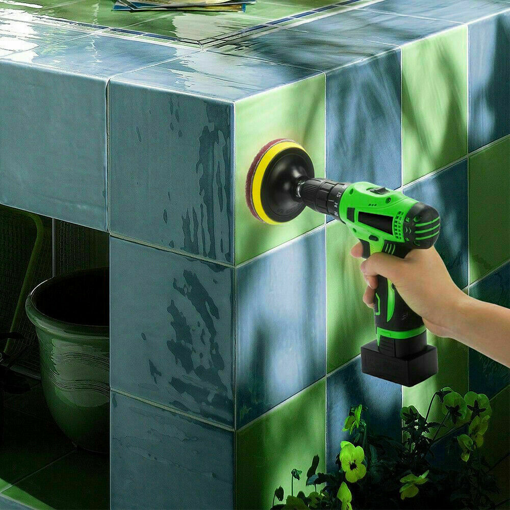 14PC Drill Brush Tub Clean Electric Grout Power Scrubber Cleaning Set Tool Kit