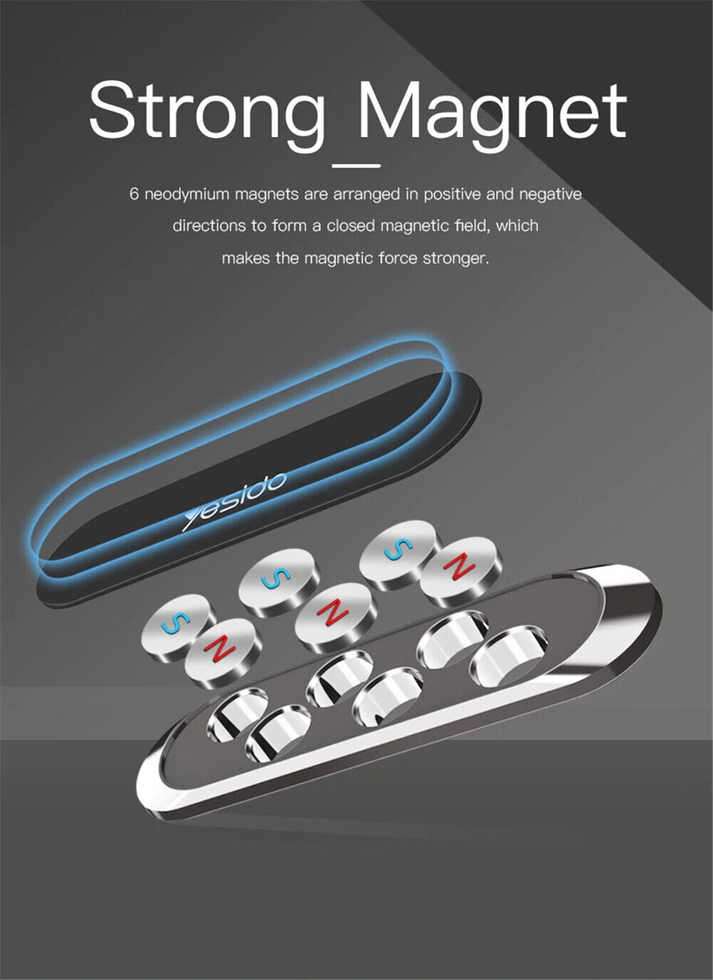 In Car Magnetic Phone Holder Dashboard Mount Stand Bracket for Mobile Phone GPS