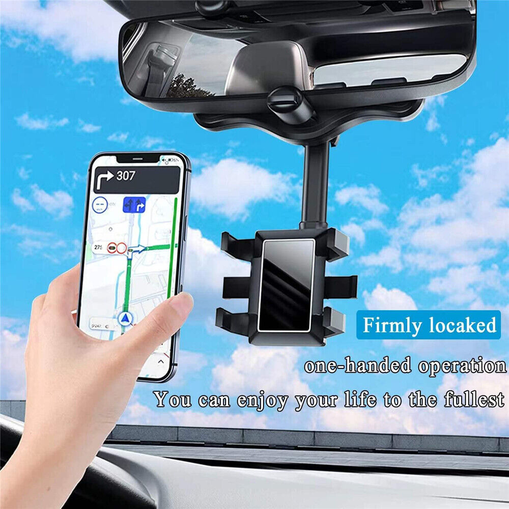 360¡ãCar Rear View Mirror Mount Holder Retratable GPS Stand Universal for iPhone