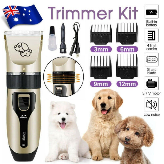 Electric Dog Clipper Comb Set Hair Trimmer Blade Cat Pet Grooming Horse Cordless