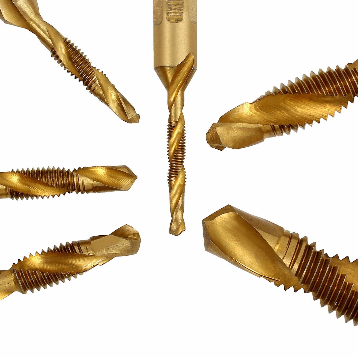 6pcs Drill Tap Countersink Deburr Set Metric Combination Drill Tap Bit M3-M10 OZ