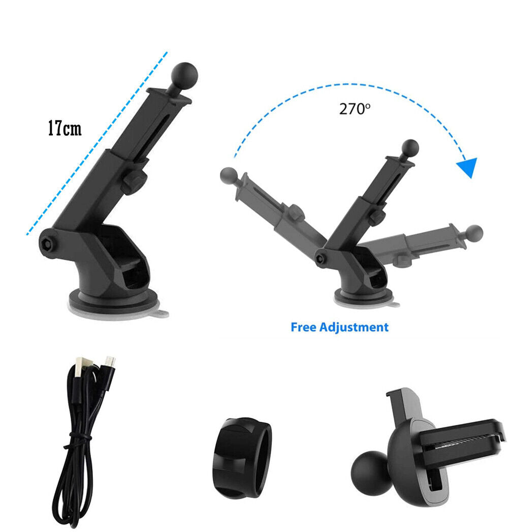 Wireless Fast Charger Car Mount Phone Holder Automatic Clamp Windscreen Stand