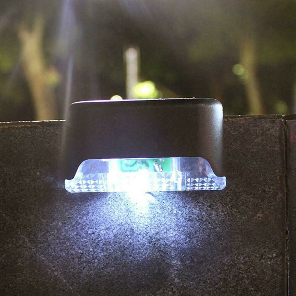 4/8pcs Outdoor Solar LED Deck Lights Garden Pathway Stairs Step Fence Lamps