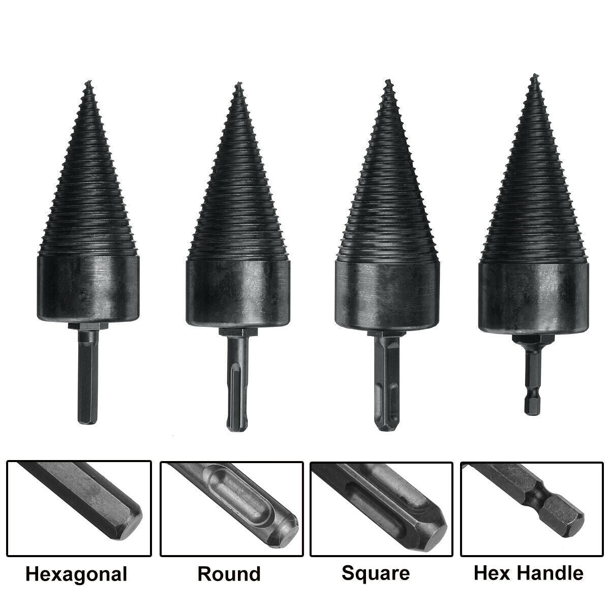 5X Speed Twist Drill Bit Wood Firewood Log Splitter Screw Splitting Cone Reamer