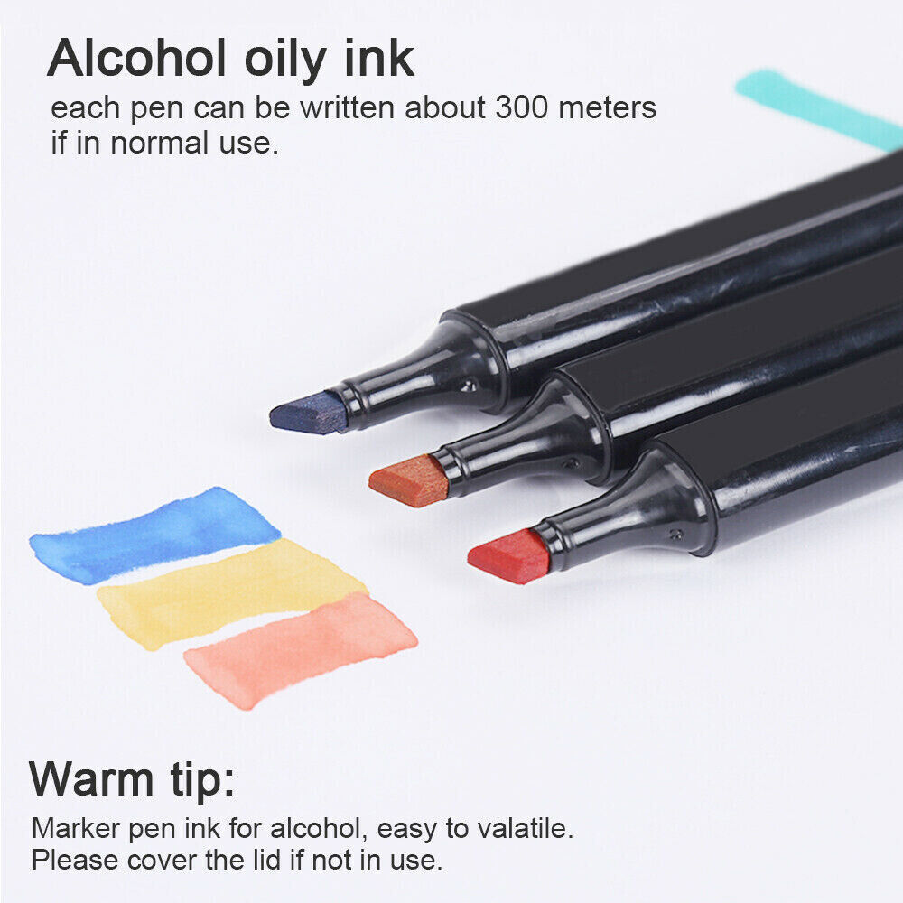 80PCS Marker Pen Set Dual Heads Graphic Artist Craft Sketch TOUCH Markers