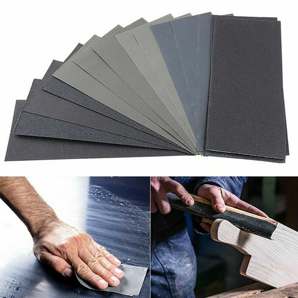 36PCS Sandpaper Mixed Wet And Dry Waterproof 400-3000 Grit Sheets Assorted Wood
