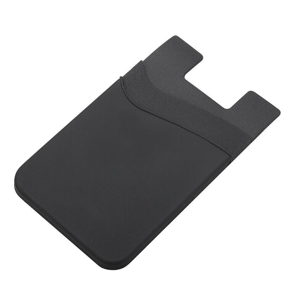 Silicone Mobile Phone Back Double Layers Card Holder Wallet 3M Stick On Adhesive