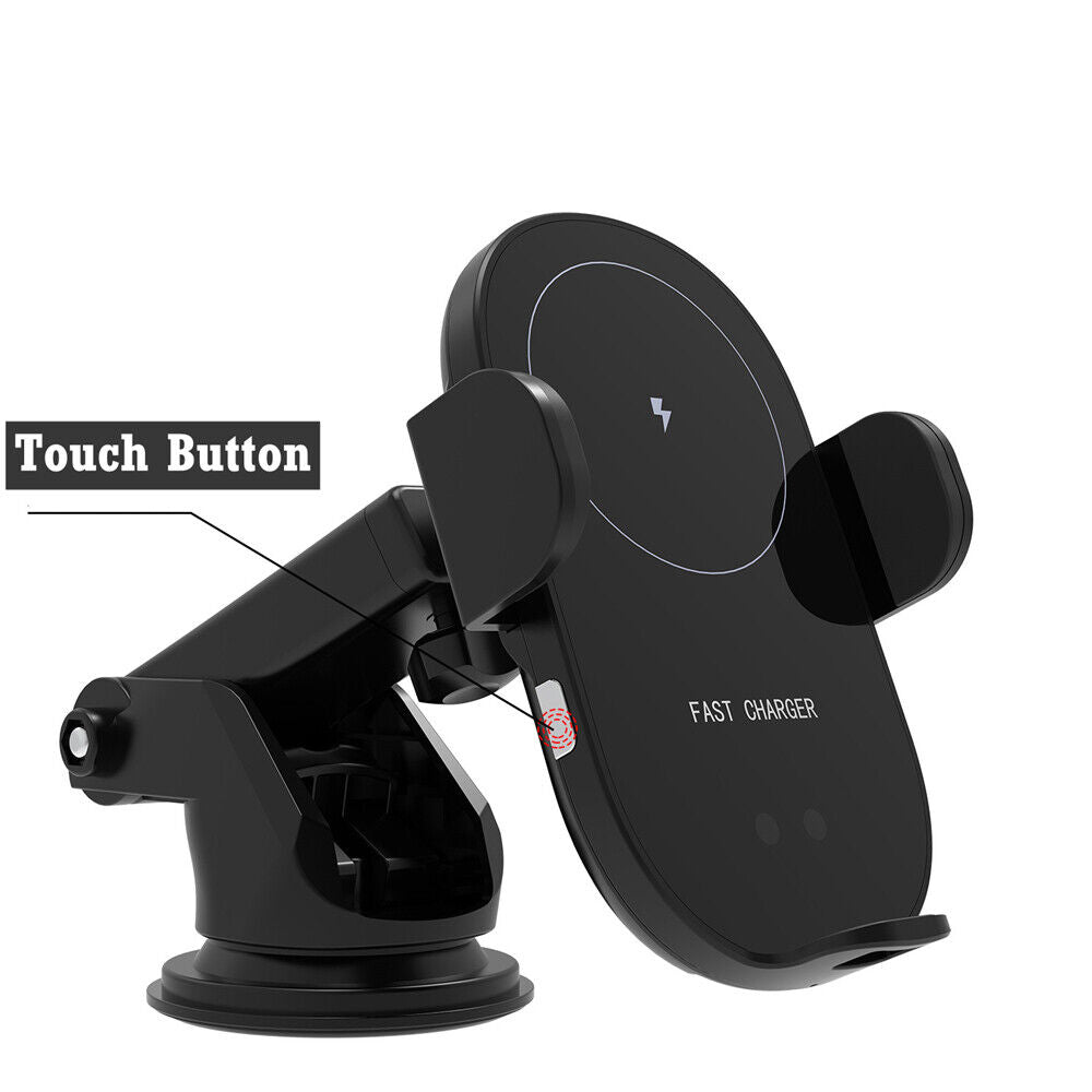 Wireless Fast Charger Car Mount Phone Holder Automatic Clamp Windscreen Stand
