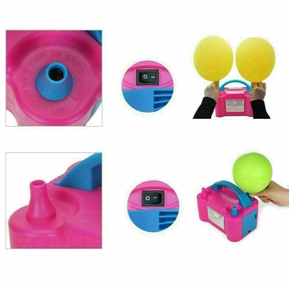 Electric Balloon Pump Inflator 600W Power 2 Nozzles Portable