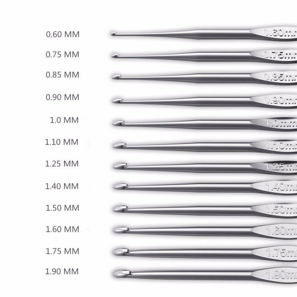 Aluminum Crochet Hooks Kit 124PCS Weave Yarn Knitting Needles Sewing Tools Case