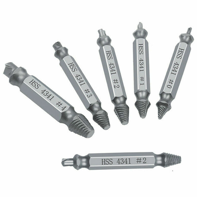 6x Damaged Screw Extractor Easy Out Broken Drill Bit Remover Kit Speed Out New