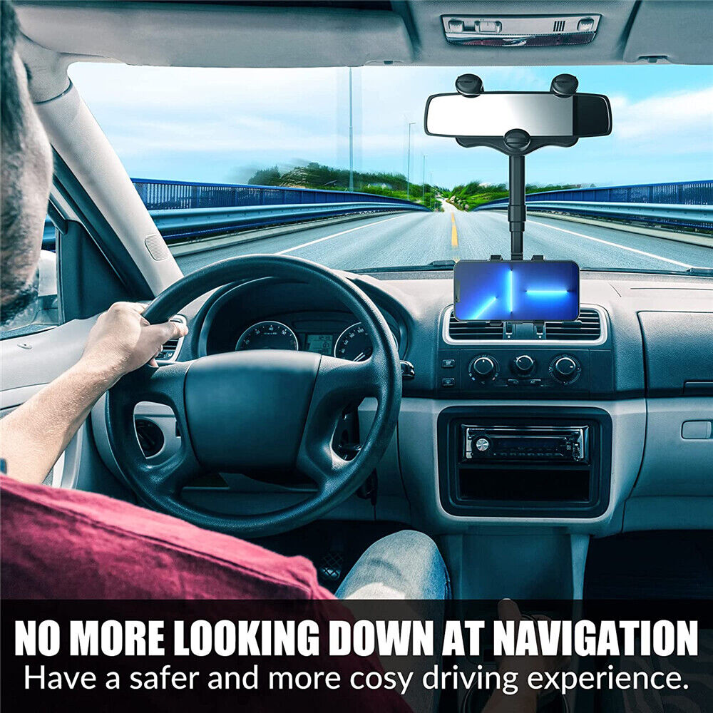360¡ãCar Rear View Mirror Mount Holder Retratable GPS Stand Universal for iPhone