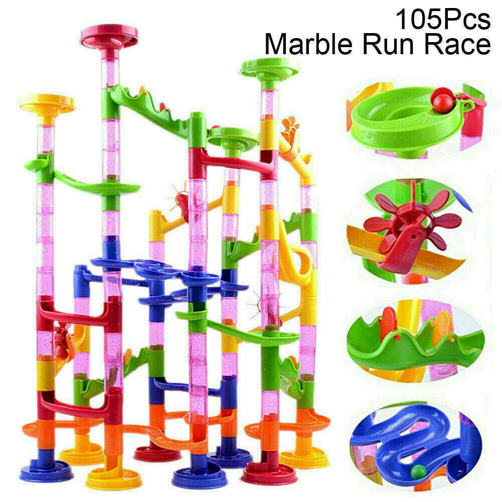 105Pcs Marble Run Race Construction Maze Ball Track DIY Building Block Kids Toy
