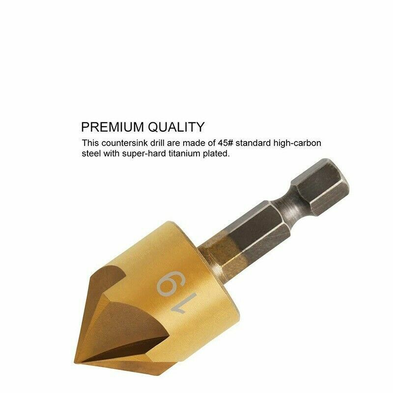 6pcs Countersink Drill Bit Crosshole Cutting Tool Drill Bits Metal Drilling AU