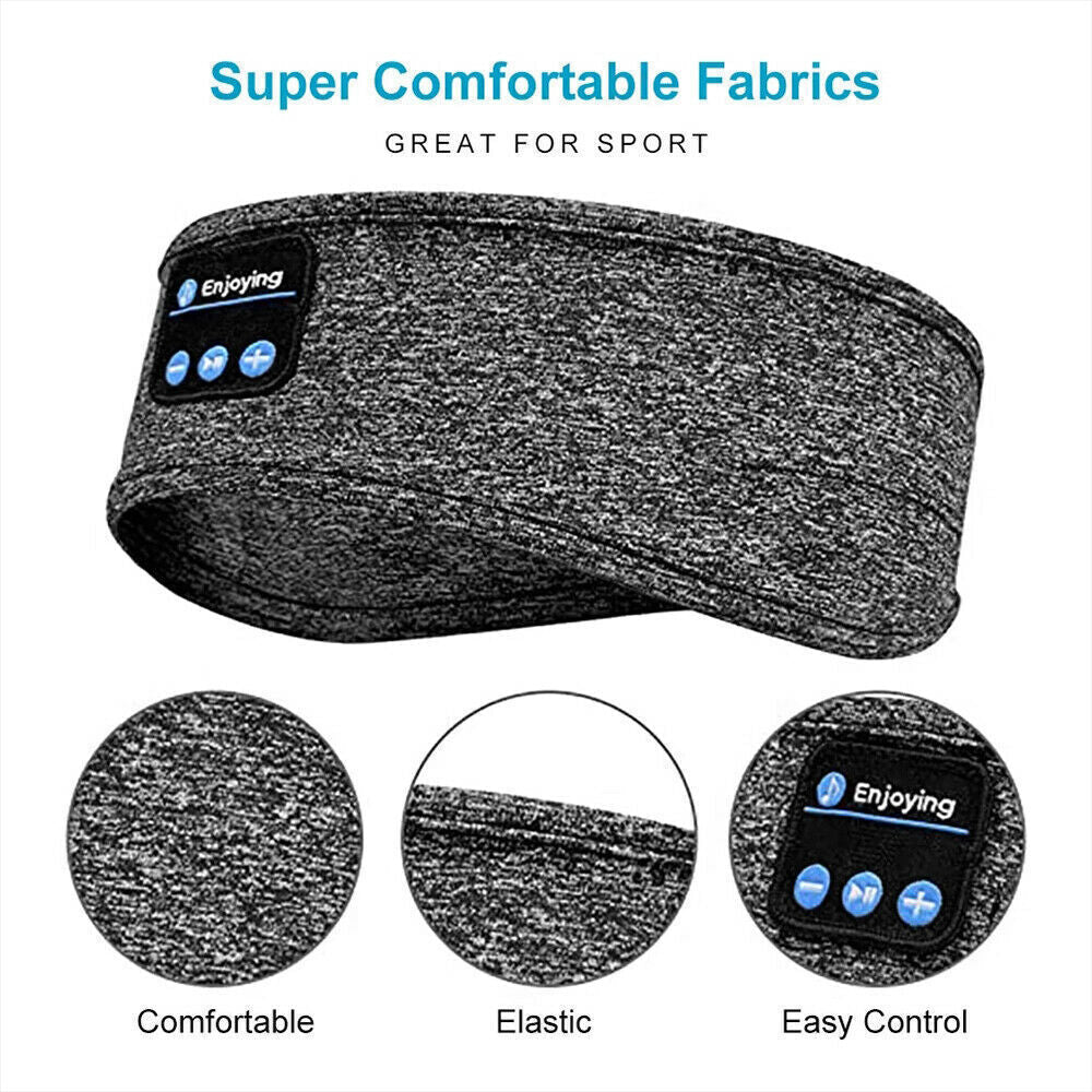 Wireless Bluetooth 5.0 Stereo Eye Mask Headphones Earphone Sleep Music Mask PB