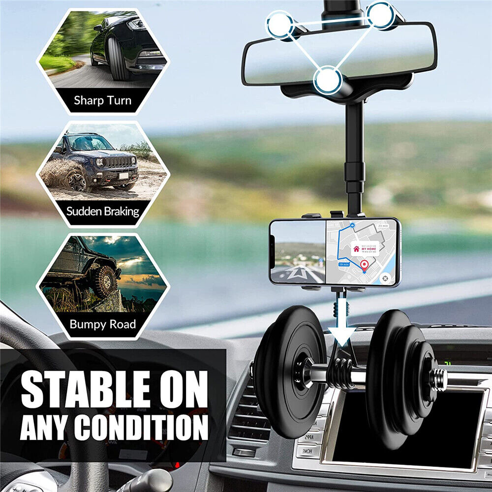 360¡ãCar Rear View Mirror Mount Holder Retratable GPS Stand Universal for iPhone