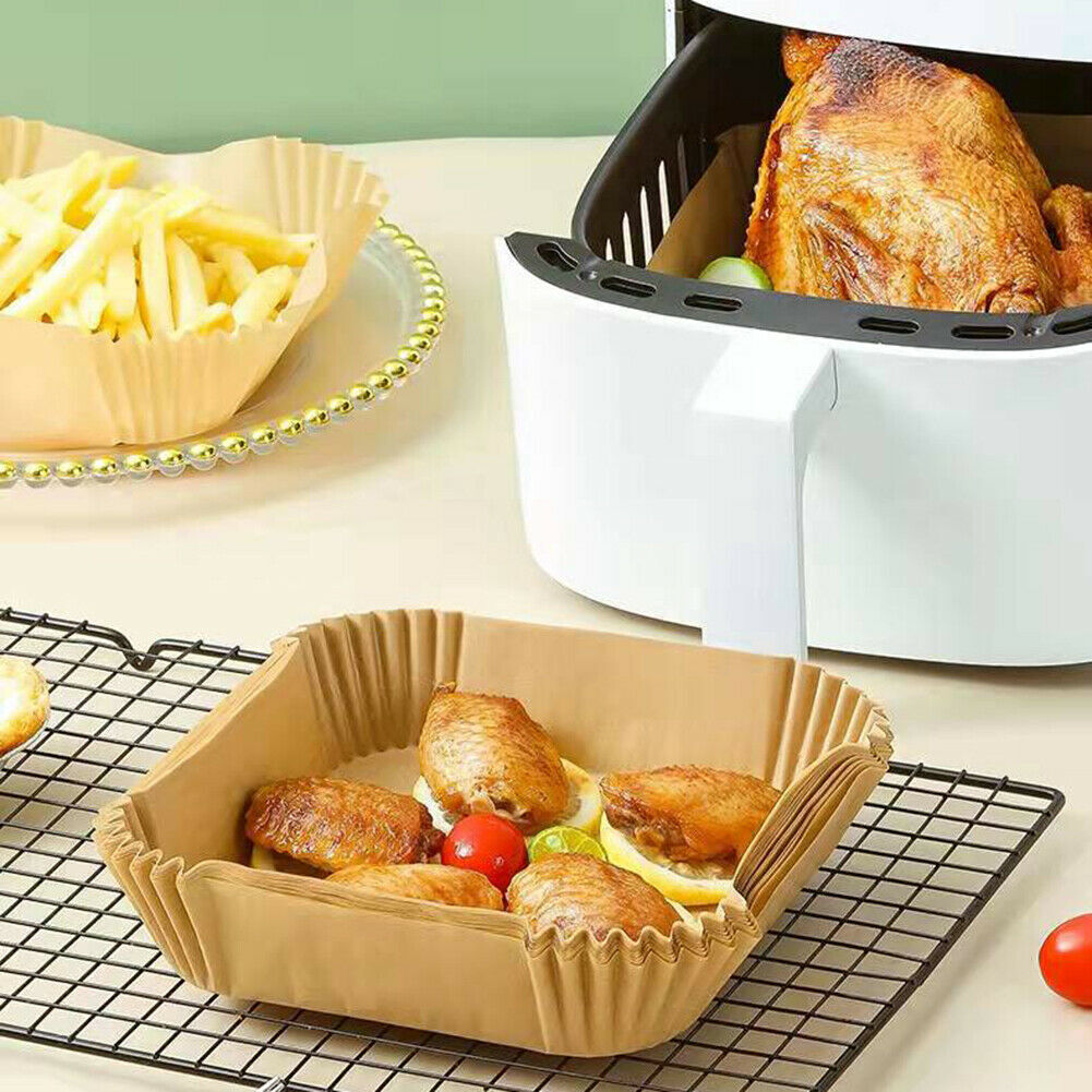 50Pcs Disposable Square Air Fryer Paper Liner Non-Stick Baking Paper Liners