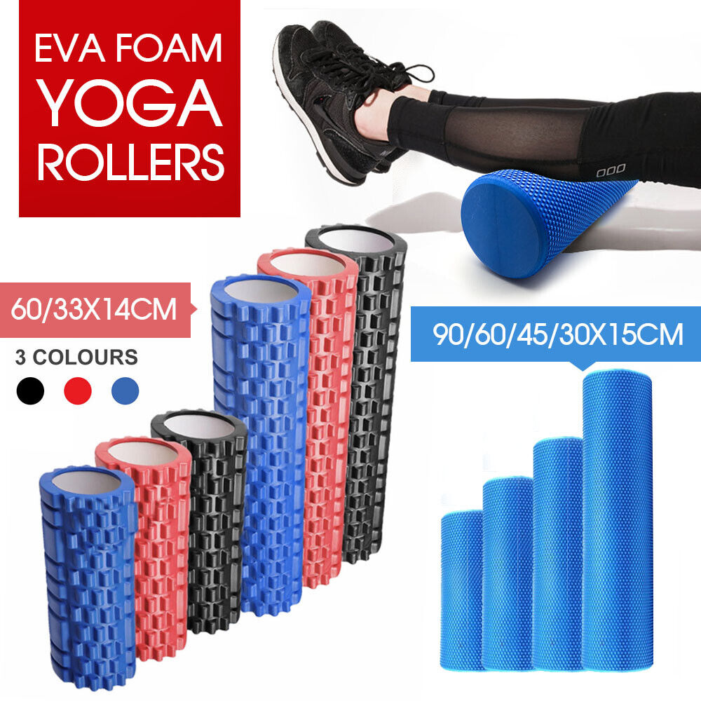 Physio EVA Foam Yoga Roller Gym Pilate Back Training Exercise Massage  90x15cm