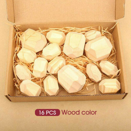 New Toy Creative Wooden Colored Stacking Balancing Stone Building Blocks AU