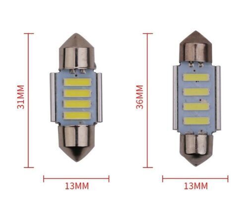 31MM FESTOON 7020 4SMD LED 4x INTERIOR DOME MAP LIGHT BULB GLOBE 12V CAR 4WD