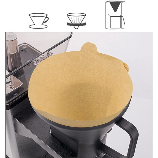 100Pcs Coffee Filter Paper Original Natural Unbleached Wooden Drip Paper