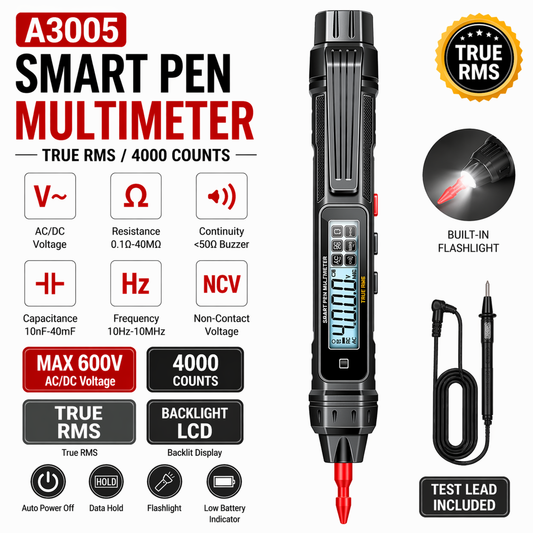 Smart Pen Multimeter NCV AC/DC Voltage Tester True RMS 600V
