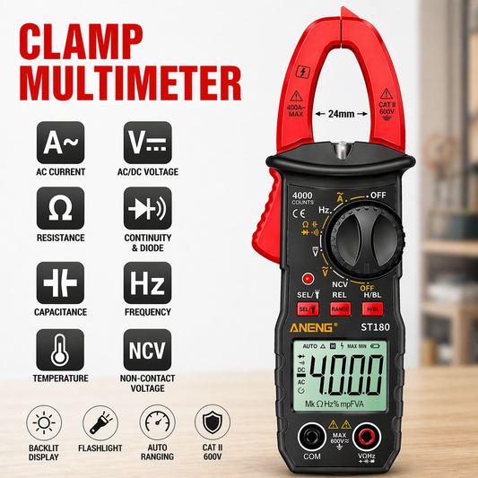 Smart Clamp Meter 4000 Counts 24mm Jaw Digital Multimeter Tester